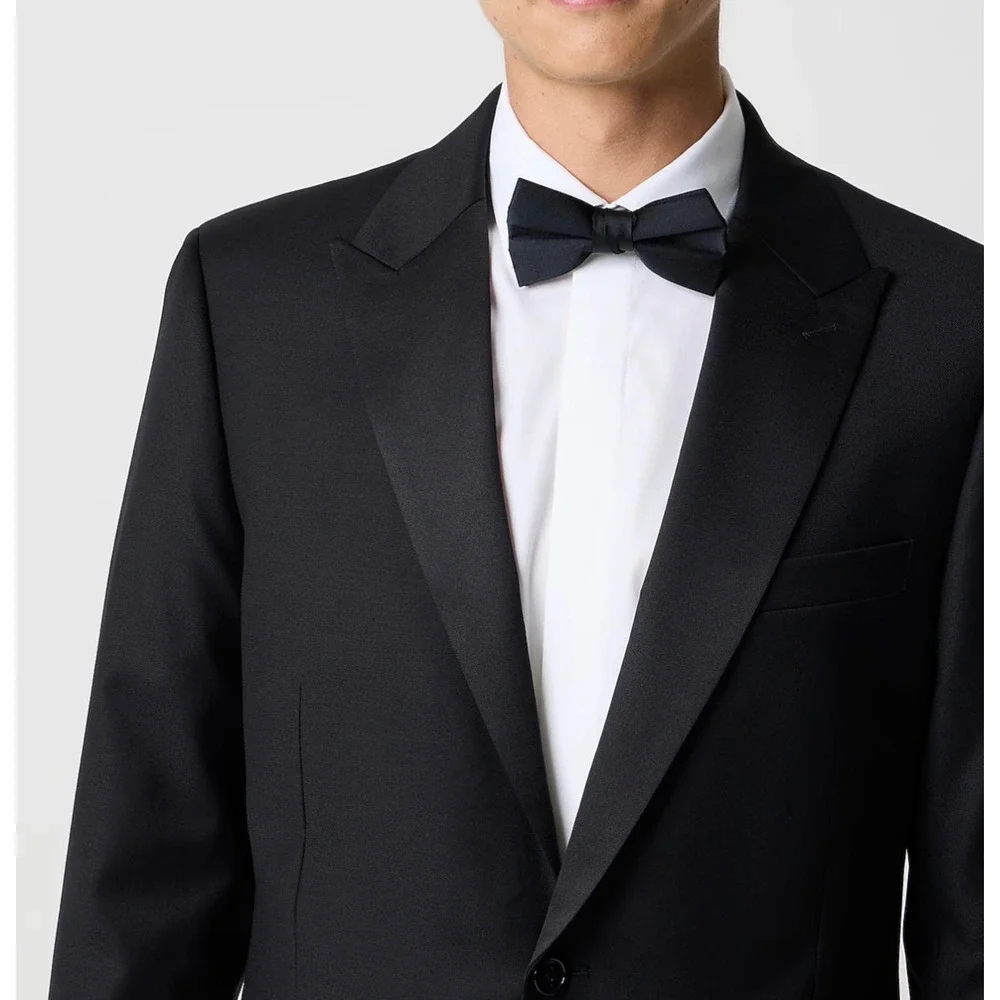 J.Crew Men 40R Thompson Tuxedo Jacket Black Wool Peak Lapel A7235 NEW